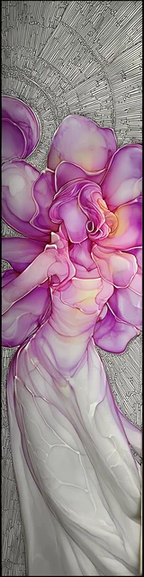 Free abstract angel art bookmark featuring a white skirt abstract angel